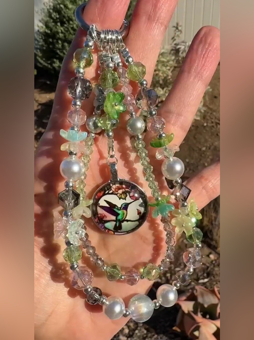 Hummingbird bag charm